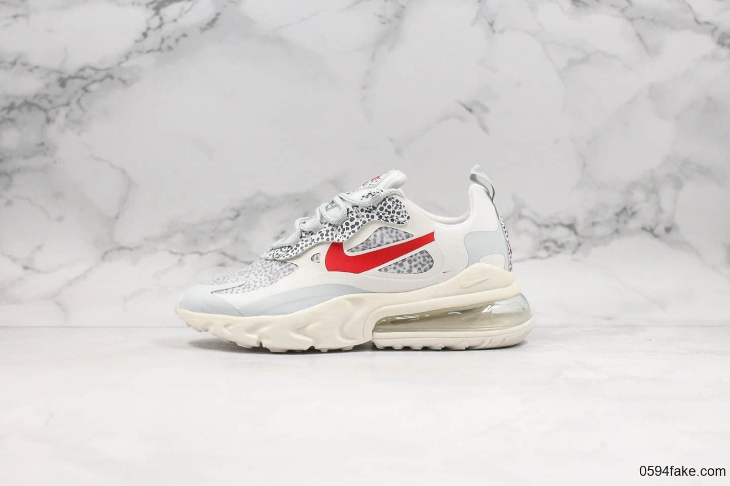 耐克Nike AIR MAX 270 SE纯原版本混合科技后半掌气垫跑鞋斑马豹纹白红色内置可视真小潘气垫 (ID:24988) - 图片1