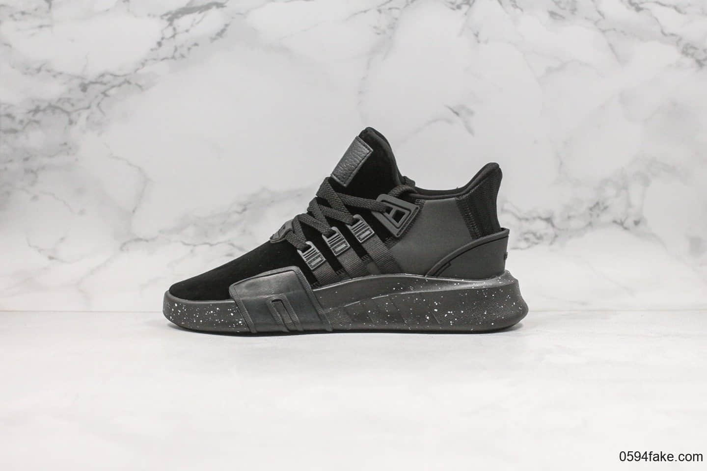 阿迪达斯Adidas EQT BASK ADV公司级版本三叶草EQT黑色泼墨原厂PU大底正确绒面革原楦头纸板打造 (ID:25122) - 图片1