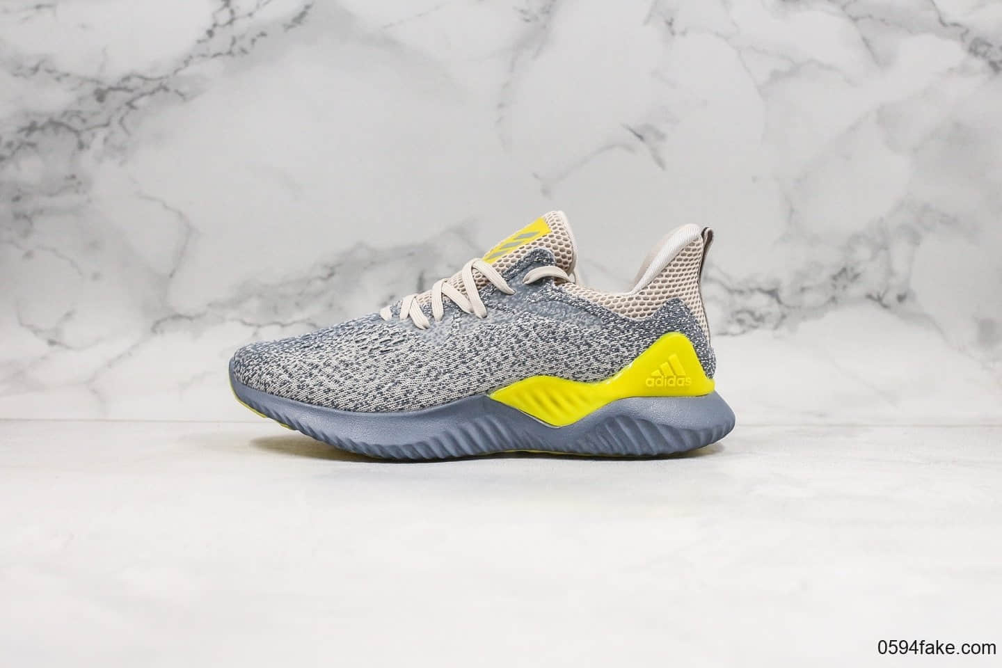 阿迪达斯adidas AlphaBOUNCE M纯原版本阿尔法慢跑鞋灰黄配色鞋面采用防水面料原盒原标 (ID:25138) - 图片1