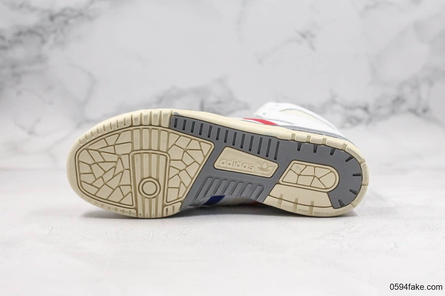 阿迪达斯Adidas RIVALRY TR纯原版本高帮经典运动鞋白红蓝正确高弹EVA中底原盒原标 货号:EE6371