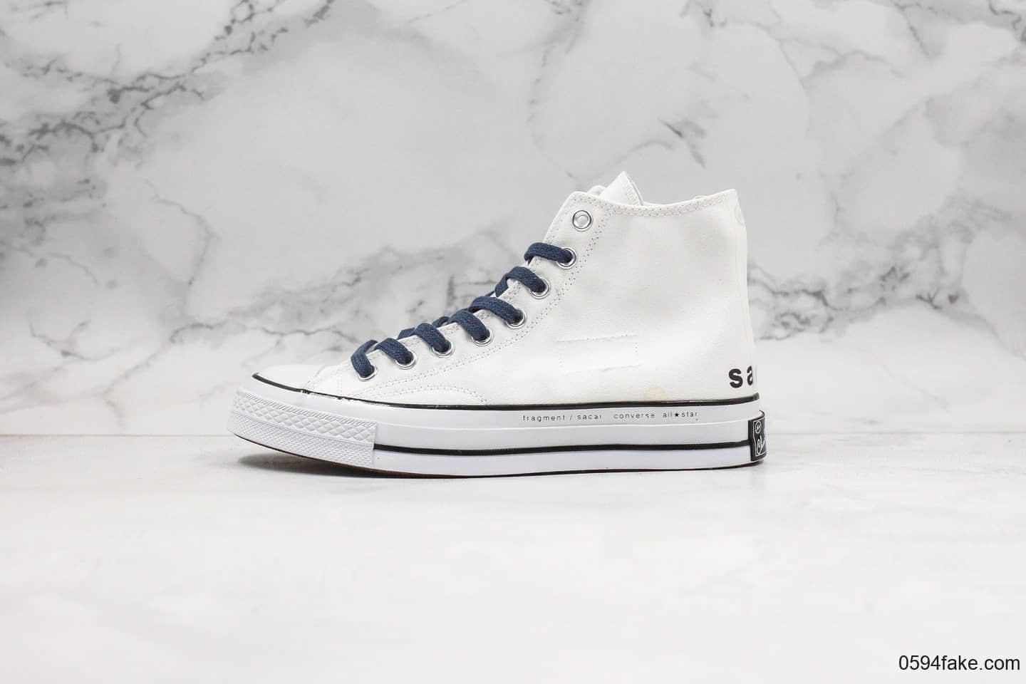 匡威Converse x Sacai x Fragment design公司级版本藤原浩三方联名款高帮白色原楦头原纸板打造 (ID:25284) - 图片1