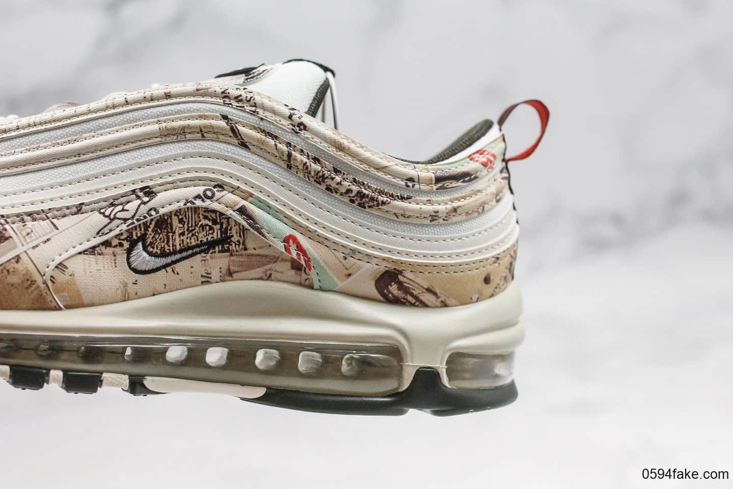 耐克Nike Air Max 97 OG纯原版本报纸主题MAX97气垫鞋内置原厂TPU反光材料原厂气垫原盒原标 货号:921826-108