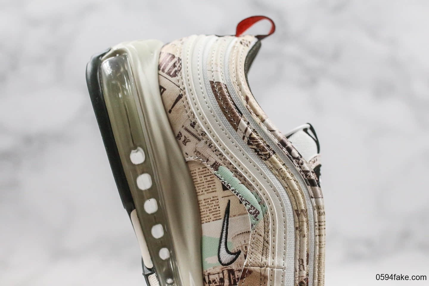 耐克Nike Air Max 97 OG纯原版本报纸主题MAX97气垫鞋内置原厂TPU反光材料原厂气垫原盒原标 货号:921826-108