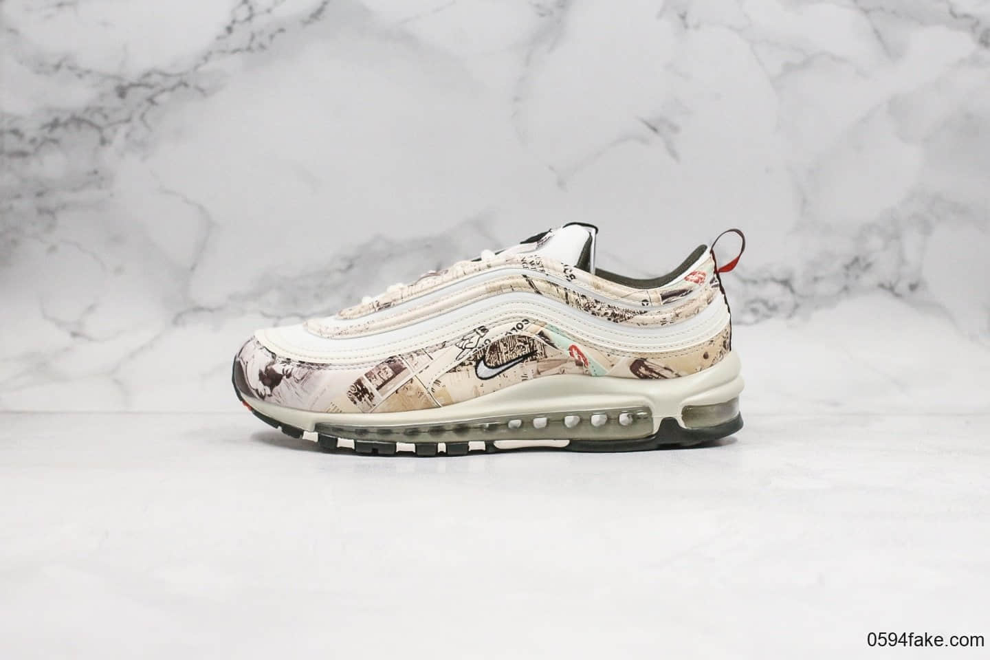 耐克Nike Air Max 97 OG纯原版本报纸主题MAX97气垫鞋内置原厂TPU反光材料原厂气垫原盒原标 货号:921826-108
