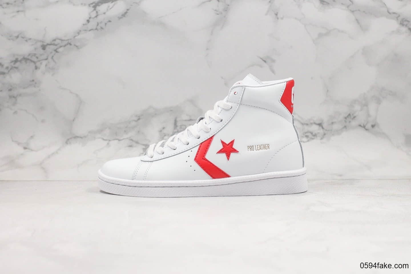 匡威Converse Pro Leather公司级版本高帮皮面篮球鞋白红原盒原标原档案数据开发 (ID:25469) - 图片1