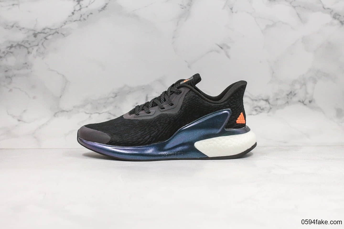 阿迪达斯adidas Alphaboost System纯原版本阿尔法爆米花跑鞋黑蓝色全新Boost鞋底缓震科技原装鞋面原厂马牌橡胶外底 (ID:25658) - 图片1