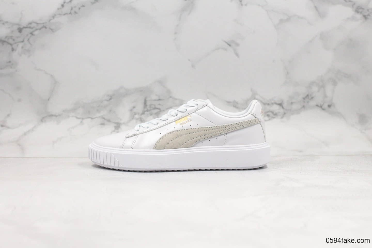 彪马PUMA Breaker Racing Leather公司级版本锯齿松糕鞋白灰配色原档案数据开发杨洋代言款 货号:369191-01