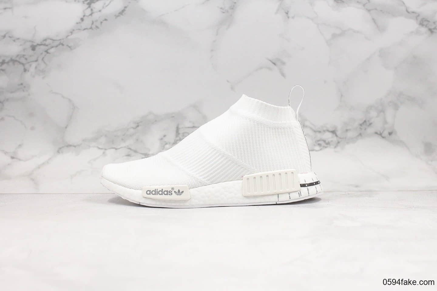 阿迪达斯Adidas NMD CS1 PK White Black纯原版本弹力NMD针织袜子鞋纯白配色内置Boost缓震大底原楦头纸板打造 (ID:26203) - 图片1