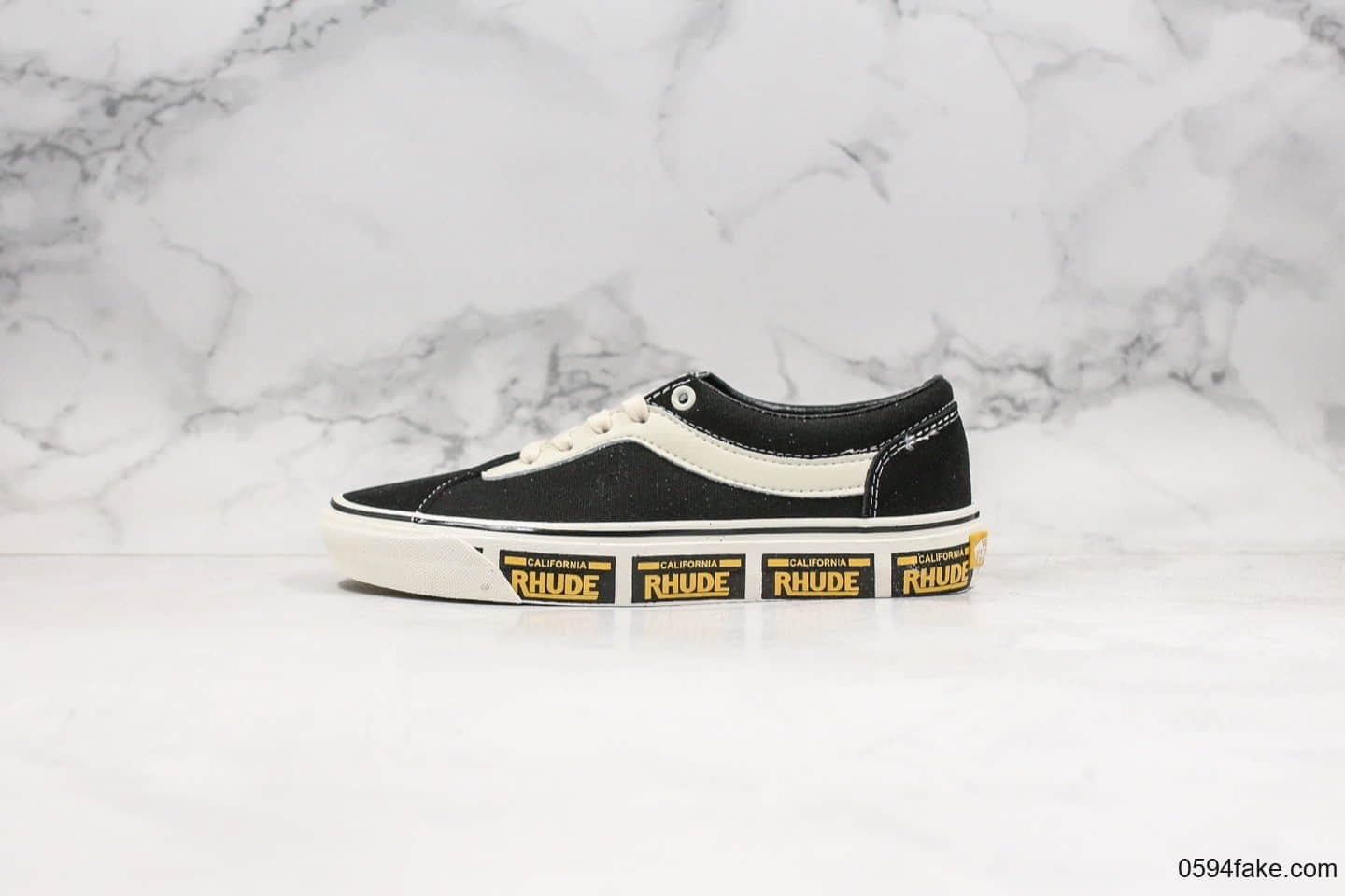 万斯Vans x Rhude Bold Ni公司级版本联名款黑黄加州车牌串标配色原厂硫化原盒配件 (ID:26432) - 图片1