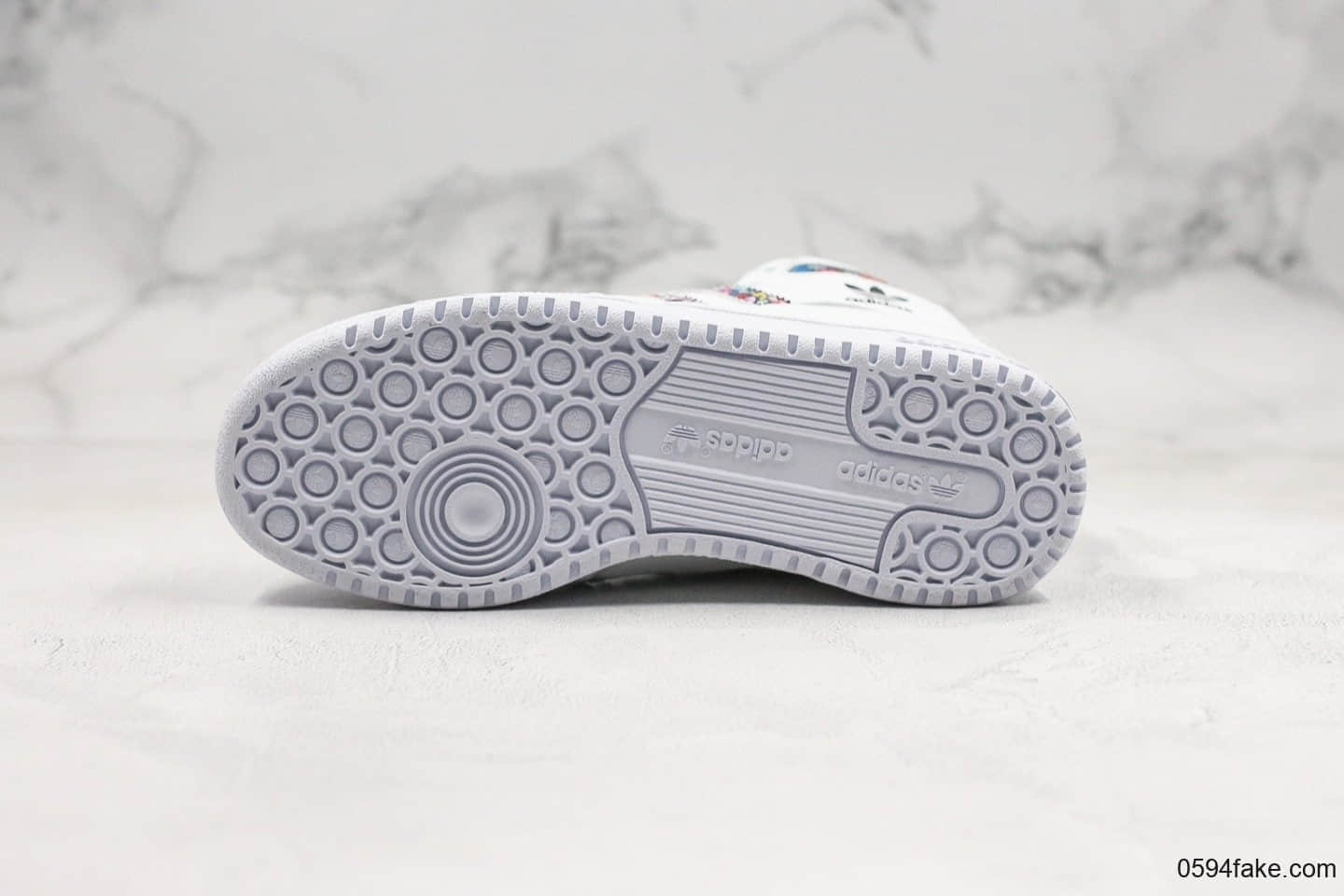 阿迪达斯Adidas Forum Mid纯原版本高帮复古板鞋白紫色原盒原标原楦头原纸板打造全鞋面头层材料 货号:FV4532