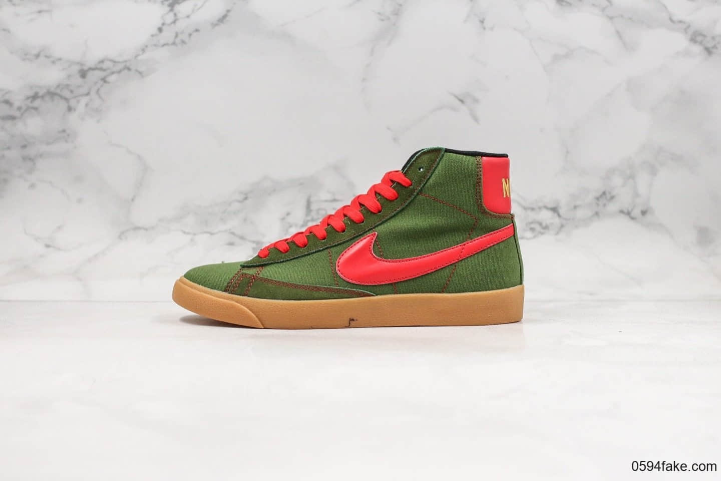 耐克Nike Blazer Mid QS HH公司级版本高帮开拓者复古红绿配色内置Zoom气垫原盒配件 (ID:26807) - 图片1