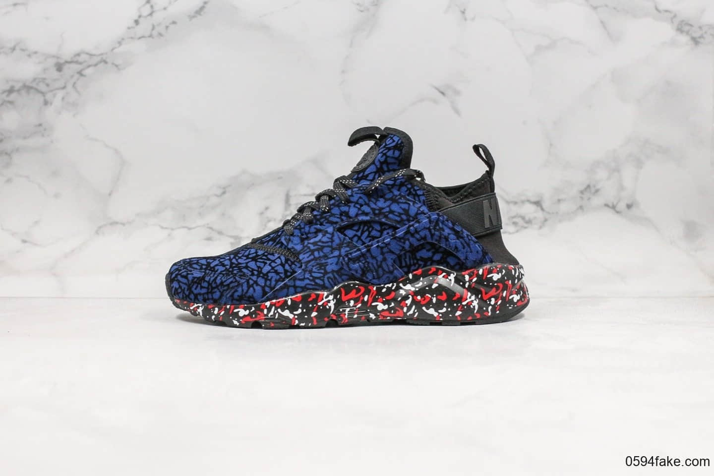 耐克Nike Air Huarache Ultra Suede纯原版本华莱士慢跑鞋篮彩配色内置气垫原盒原标原厂缓震大底 (ID:27083) - 图片1
