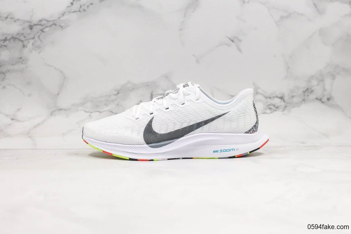 耐克Nike Zoom Pegasus Turbo 2 CR公司级版本马拉松飞马2代网面跑鞋白彩虹底配色内置Zoom气垫原盒原标 (ID:27253) - 图片1