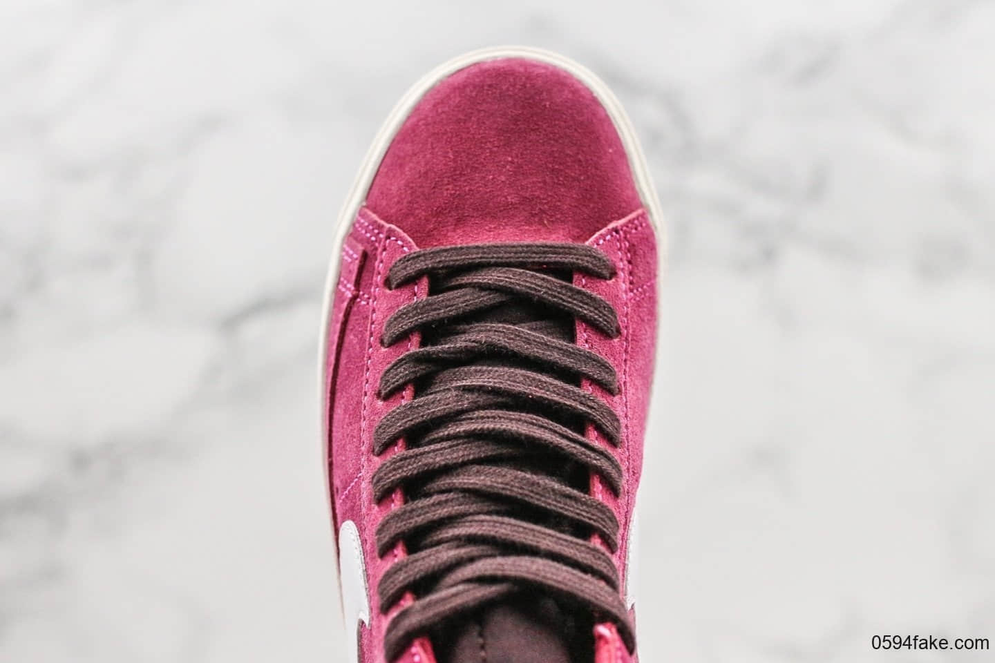 耐克Nike Blazer Mid Vintage Suede公司级版本高帮开拓者酒红白勾配色内置Zoom气垫原盒配件区别市面通货版本 货号:视频内容9376-601
