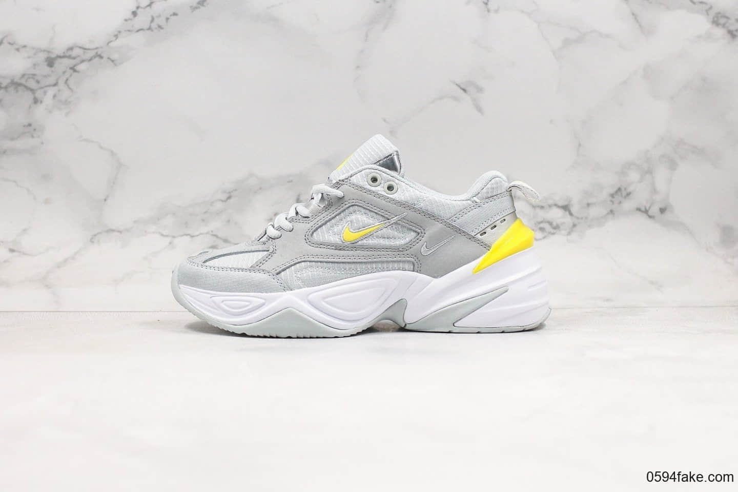 耐克Nike Air Monarch the M2K Tekno纯原版本复古休闲M2K老爹鞋米灰黄青岛原厂楦头纸板打造原盒原标 (ID:27414) - 图片1