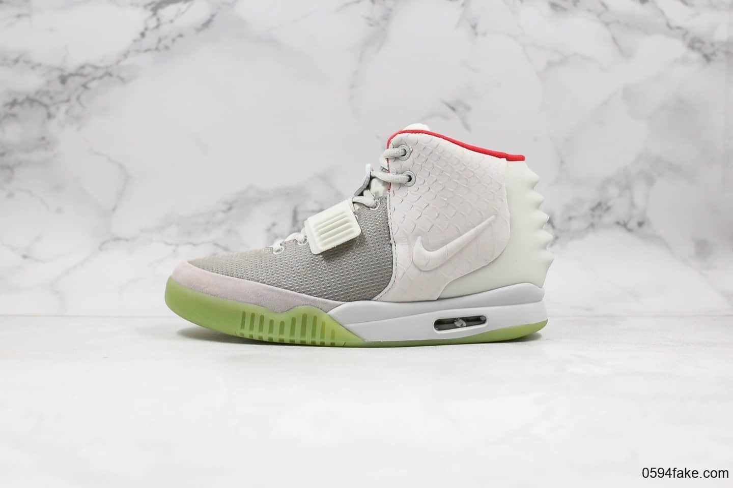 耐克Kanye West xNike Air Yeezy II NRG纯原版本侃爷联名椰子二代中帮纪念球鞋白绿配色原档案数据开发 (ID:28705) - 图片1