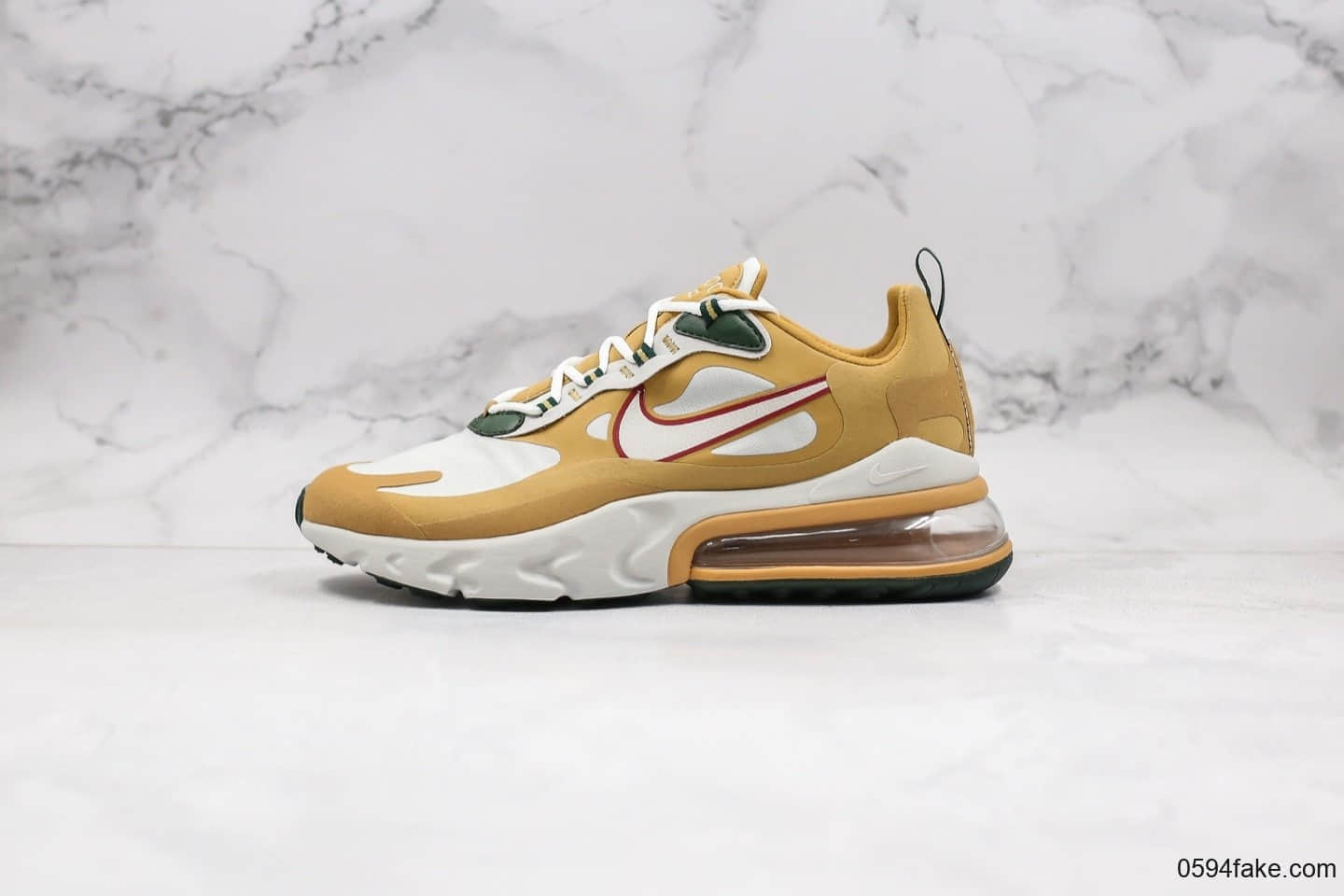 耐克Nike Air Max 270 React Bauhaus纯原版本Max270气垫鞋棕绿色内置原厂半掌气垫原楦头原纸板打造 (ID:29070) - 图片1