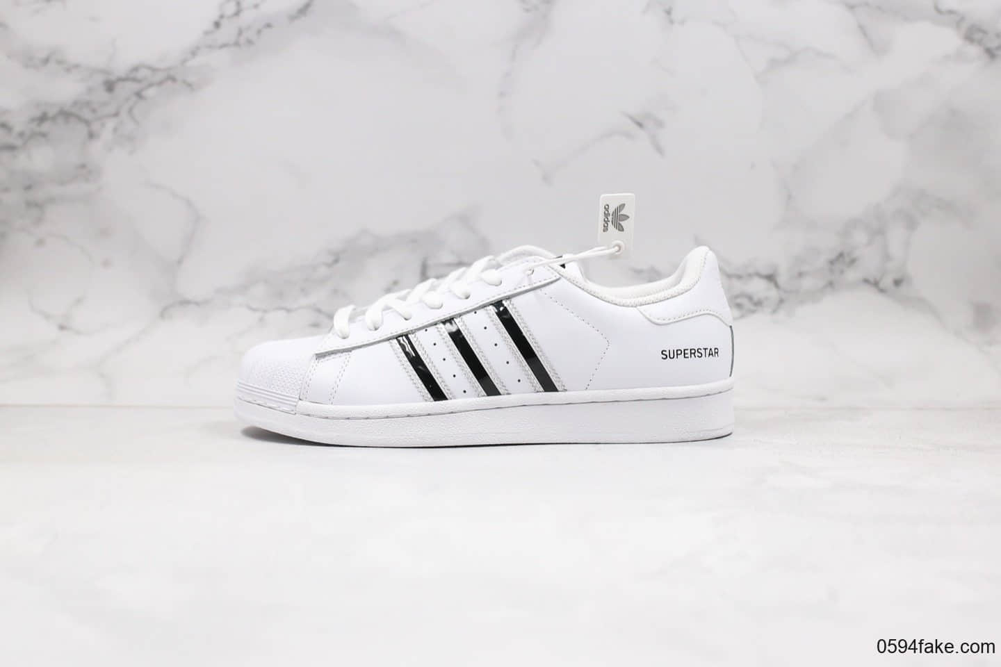 阿迪达斯Adidas Superstar纯原版本三叶草贝壳头白黑原厂蓝色软底原档案数据开发 (ID:29116) - 图片1