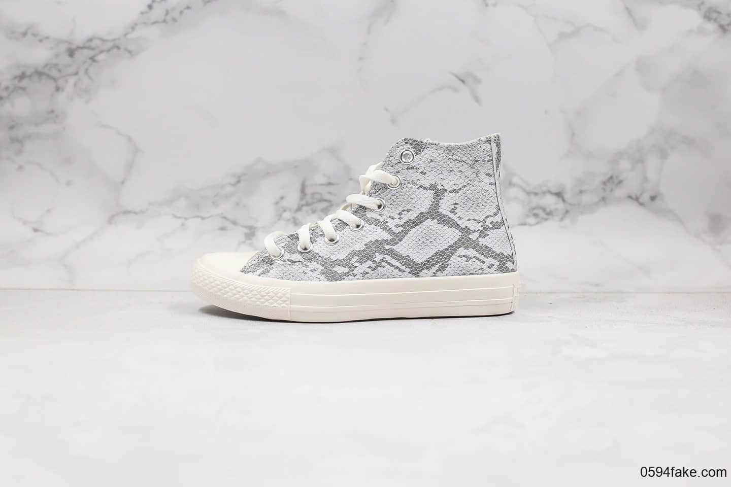 匡威Converse Chunk Taylor 70s公司级版本高帮蛇纹元素帆布鞋白蛇配色原厂硫化大底正确PU硅蓝软中底 (ID:29658) - 图片1