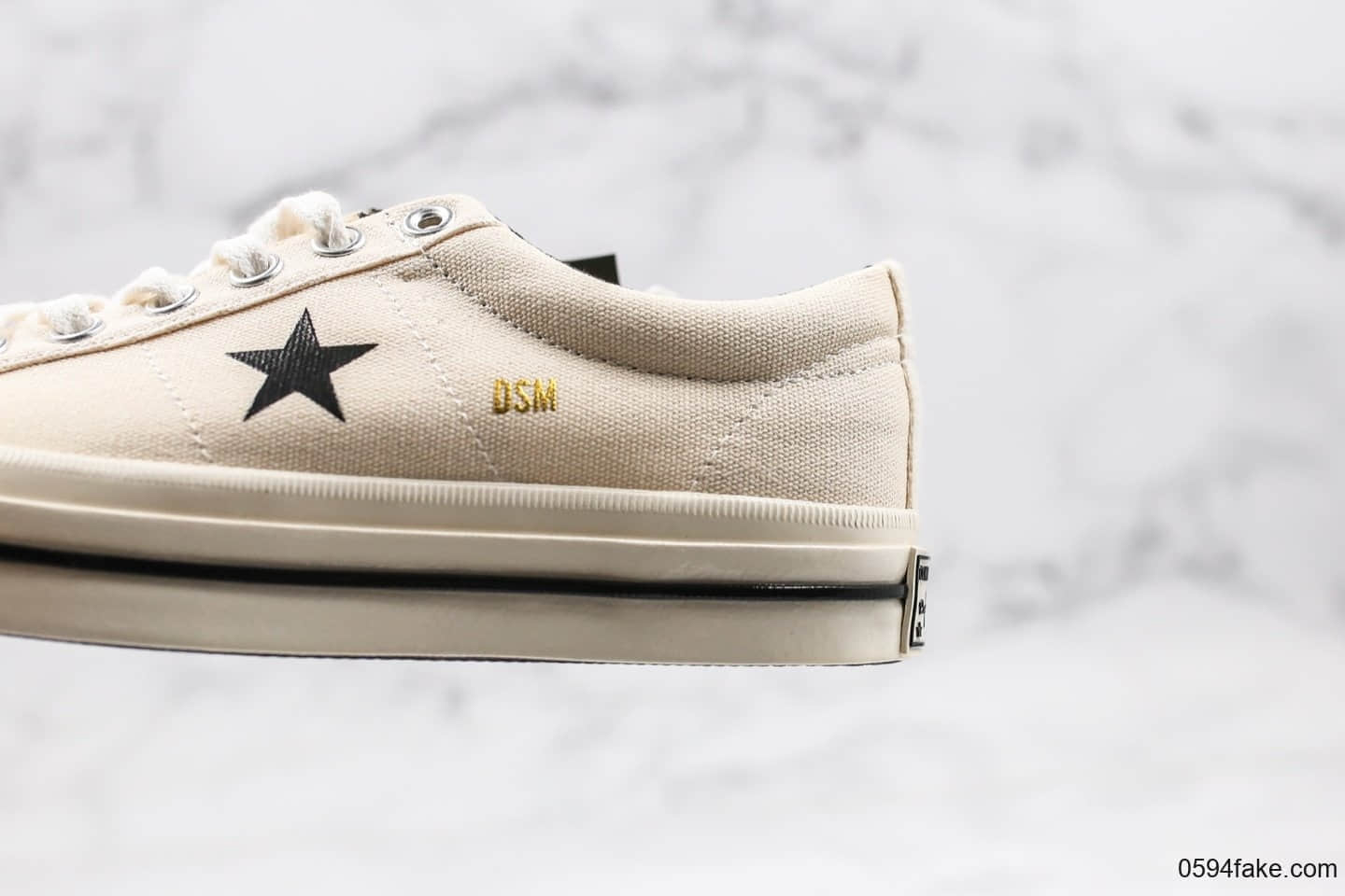 匡威D敏感内容 x Converse One Star Canvas公司级版本联名帆布低帮休闲板鞋米白配色聚氨酯硅蓝PU中底