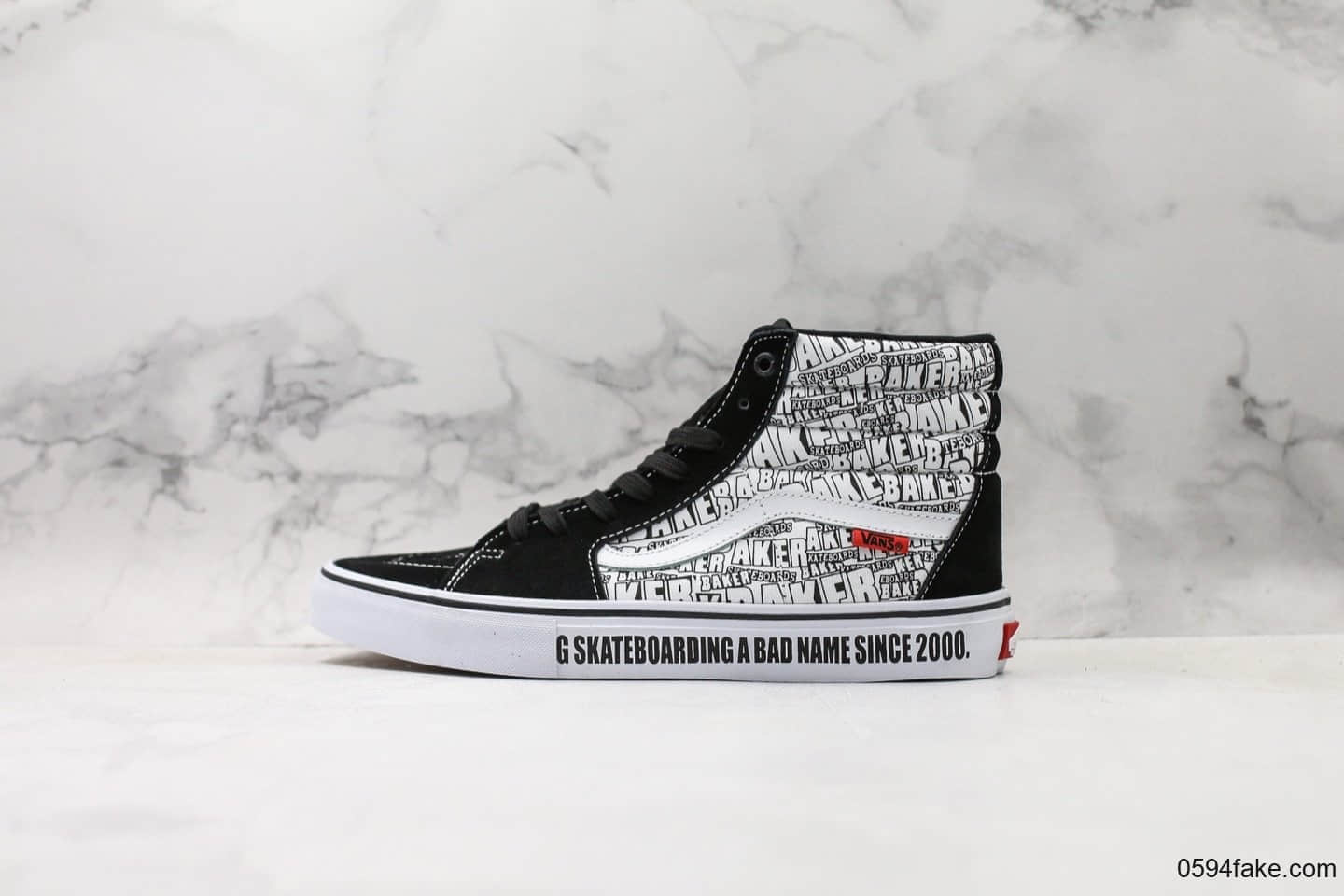 万斯Vans x Baker Od Skool Pro公司级版本坏小子联名高帮板鞋黑白配色非市面冷粘货 (ID:30526) - 图片1