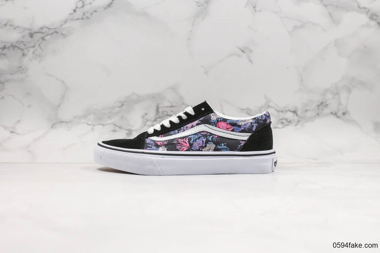 万斯Vans Old Skool公司级版本低帮板鞋紫色花卉印花配色顶级硫化 (ID:30541) - 图片1