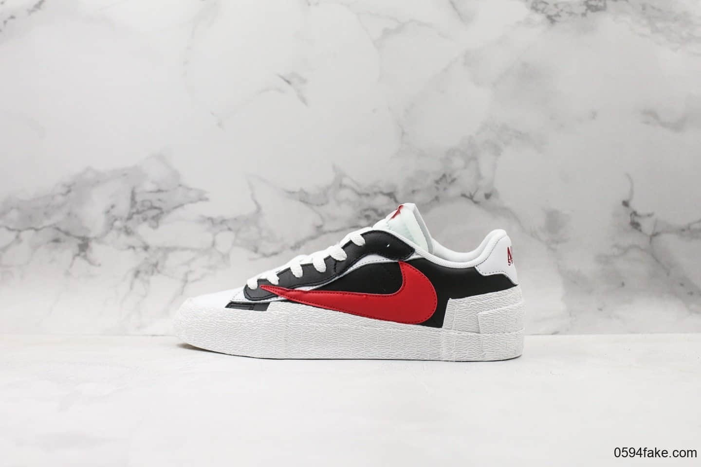 耐克Sacai X Nike Blazer High公司级版本联名开拓者解构低帮板鞋黑白红配色原装抽屉礼盒 (ID:30557) - 图片1
