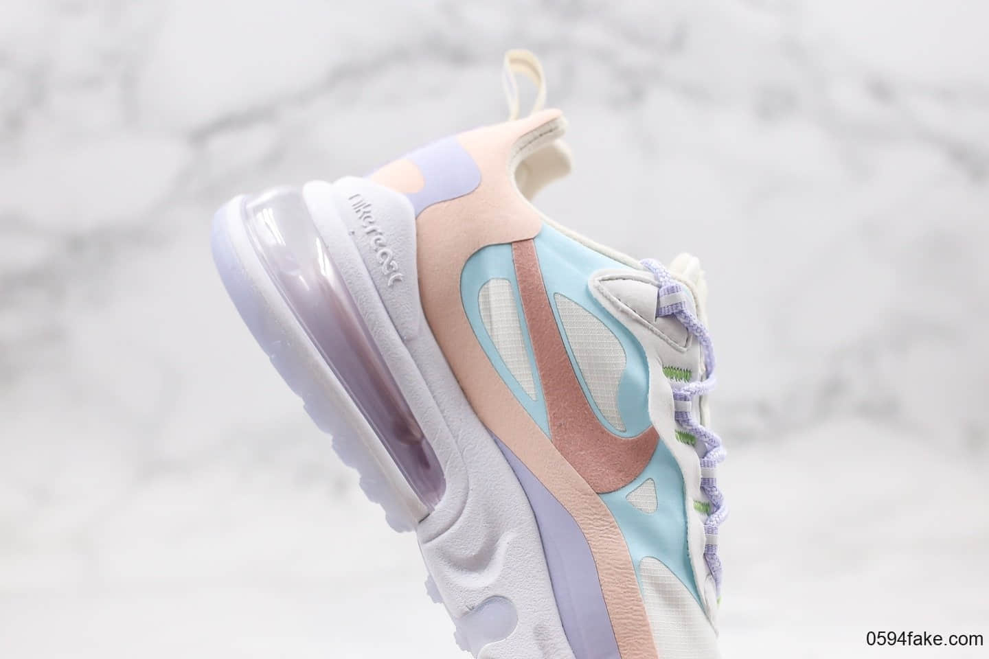 耐克NIKE AIR MAX 270 React纯原版本马卡龙配色气垫鞋原代工厂工艺正确小潘气垫内置RFID可验芯片 货号:CQ4805-146