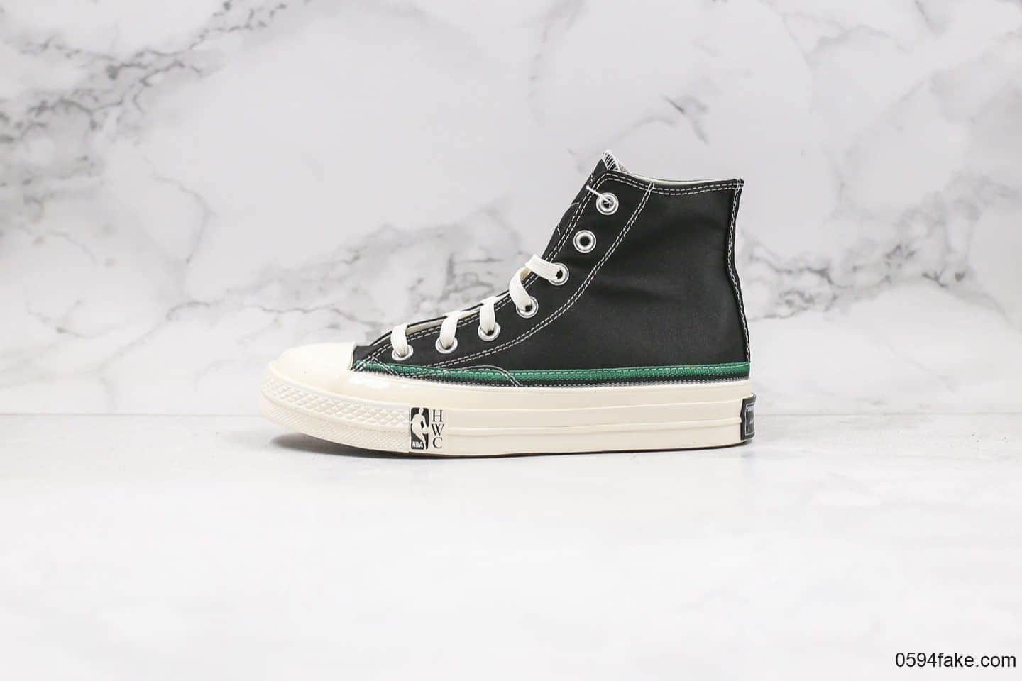 匡威Converse Chuck Taylor All-Star 70s Hi Knicks公司级版本尼克斯黑蓝绿丝绸NBA联名款原档案数据开发原盒原标 (ID:30983) - 图片1