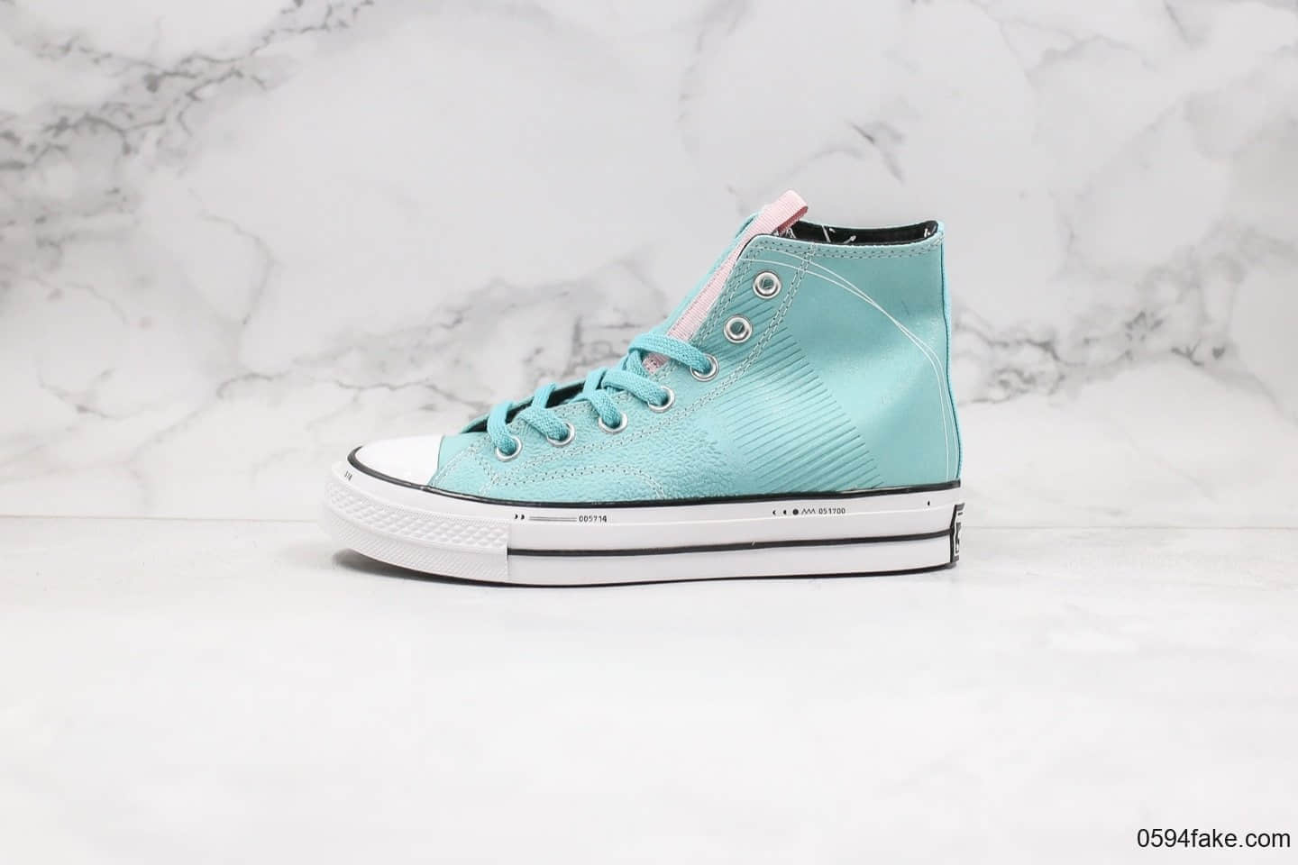 匡威Converse One Star公司级版本高帮硫化帆布鞋杰尼龟蓝配色正确硅蓝PU软中底双围条硫化大底 (ID:31341) - 图片1