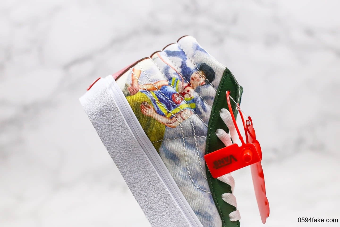 万斯Vault by Vans x Frida Kahlo公司级墨西哥画家联名款高帮彩绘西瓜印花配色原厂硫化大底内置钢印 货号：VN0A4BVB敏感内容L