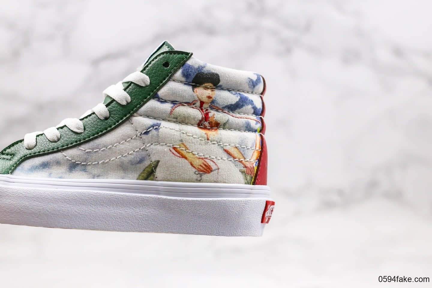 万斯Vault by Vans x Frida Kahlo公司级墨西哥画家联名款高帮彩绘西瓜印花配色原厂硫化大底内置钢印 货号：VN0A4BVB敏感内容L