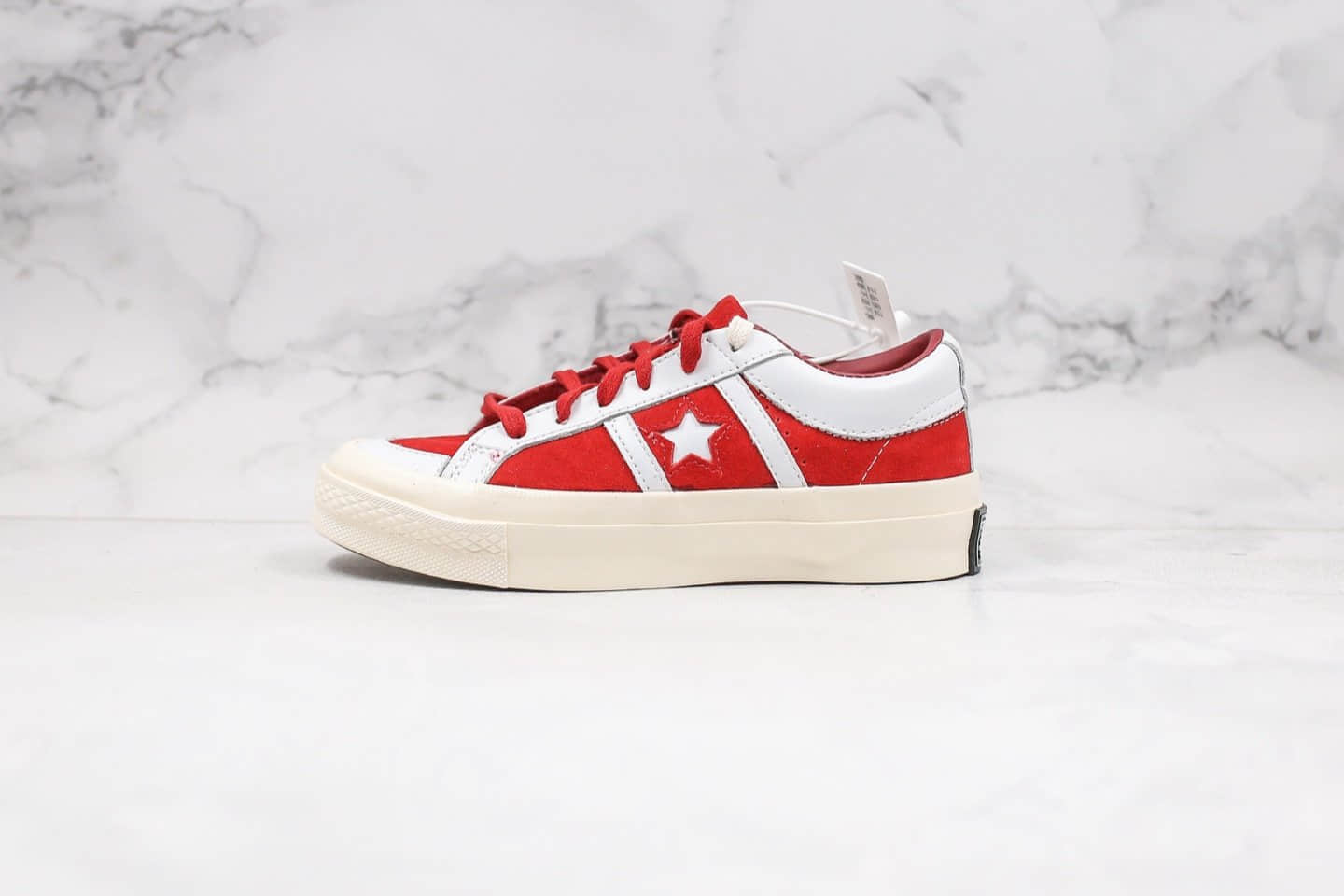 匡威Converse Japan Skateboarding BREAKSTAR SK CV OX公司级版本低帮双杠一星白红色欧阳娜娜同款原厂硫化大底 (ID:31504) - 图片1