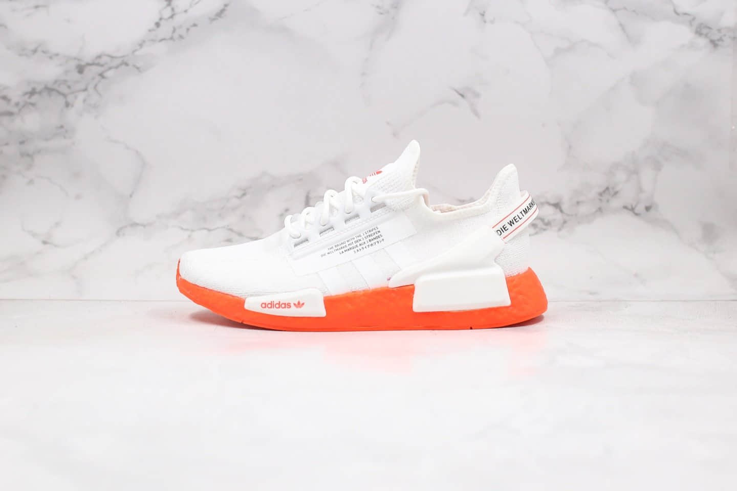 阿迪达斯Adidas NMD R-1 V2纯原版本街头风格NMD爆米花跑鞋白橙色原厂大底区别市面通货版本 (ID:31525) - 图片1