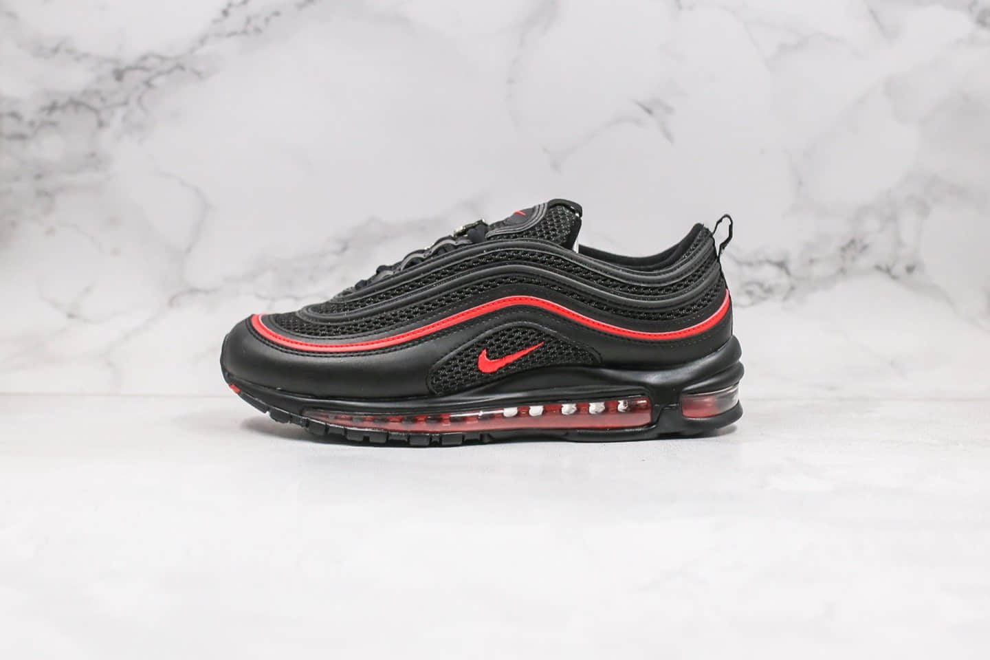 耐克Nike Air Max 97纯原版本子弹气垫鞋黑红敏感内容人节限定内置全掌气垫原盒原标 货号:CU9990-001