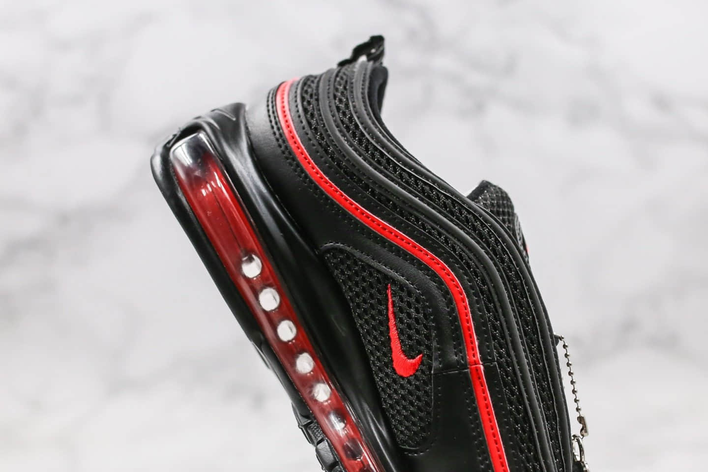 耐克Nike Air Max 97纯原版本子弹气垫鞋黑红敏感内容人节限定内置全掌气垫原盒原标 货号:CU9990-001