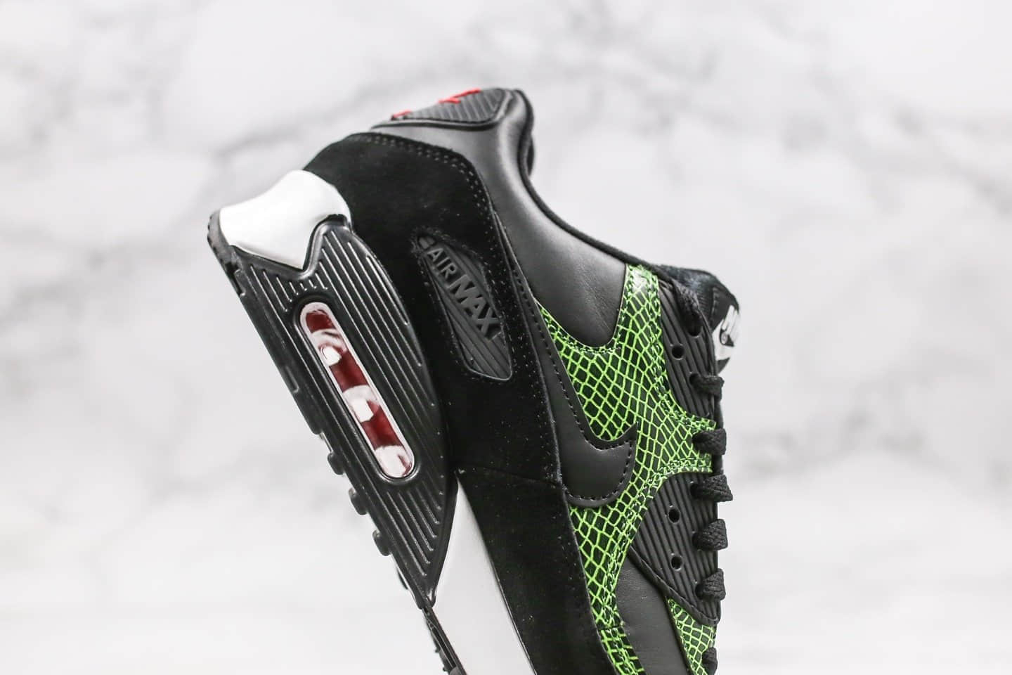 耐克Nike Air Max 90 QS纯原版本Max90气垫鞋黑绿色内置真实气垫原盒原标原档案数据开发 货号：敏感内容0916-001