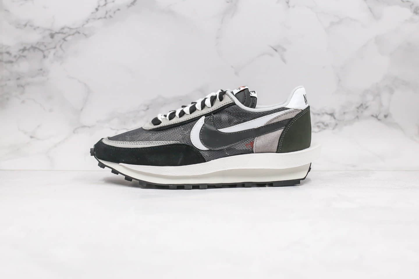 耐克Nike LDV Waffle x Sacai联名款纯原版本华夫重叠设计双钩跑鞋黑灰色原盒原标正确鞋面材质 货号:BV0073-001
