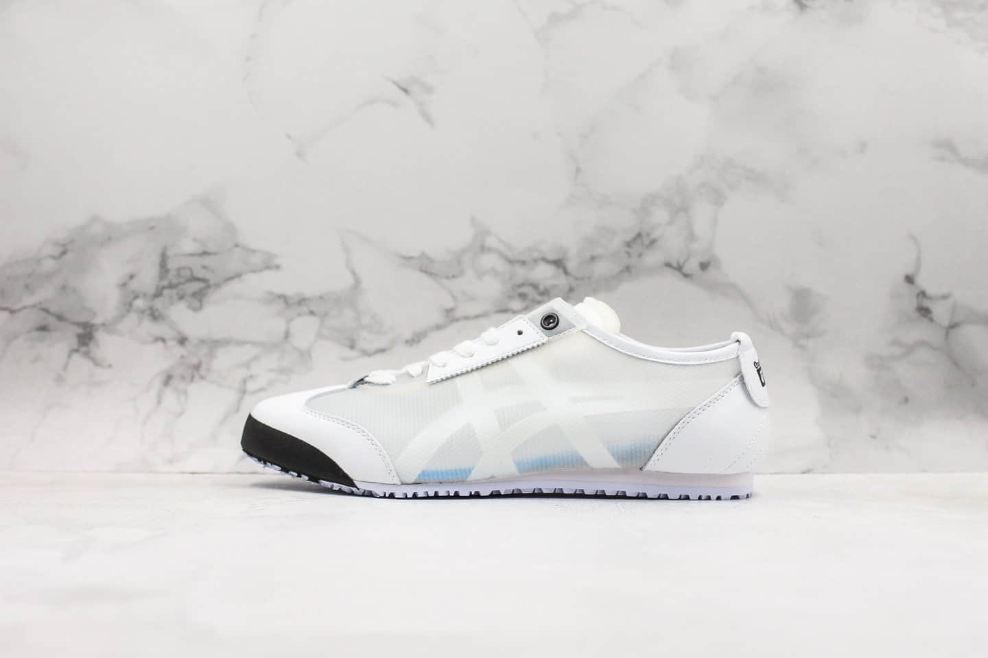 亚瑟士Asics Onitsuka Tiger Mexico 66公司级版本鬼冢虎低帮蝉翼半透明网纱白黑配色原厂大底原盒原标 (ID:31680) - 图片1