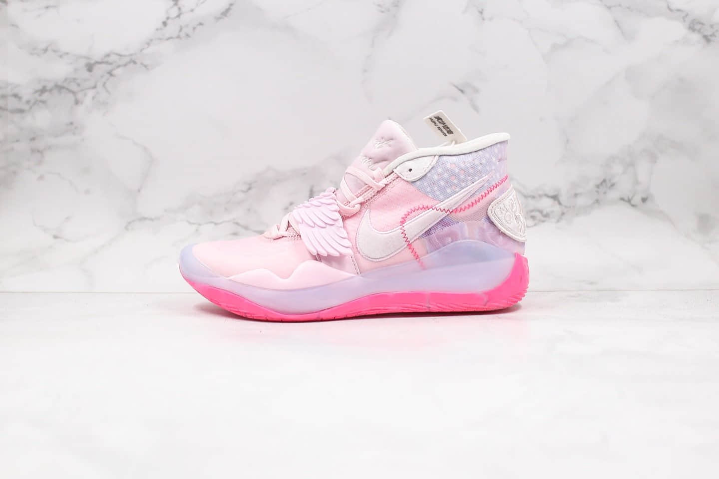 耐克Nike Zoom KD 12 EP Aunt Pearl纯原版本杜兰特12代蓝球鞋乳腺癌限定配色内置双层Zoom气垫支持实战 (ID:31694) - 图片1