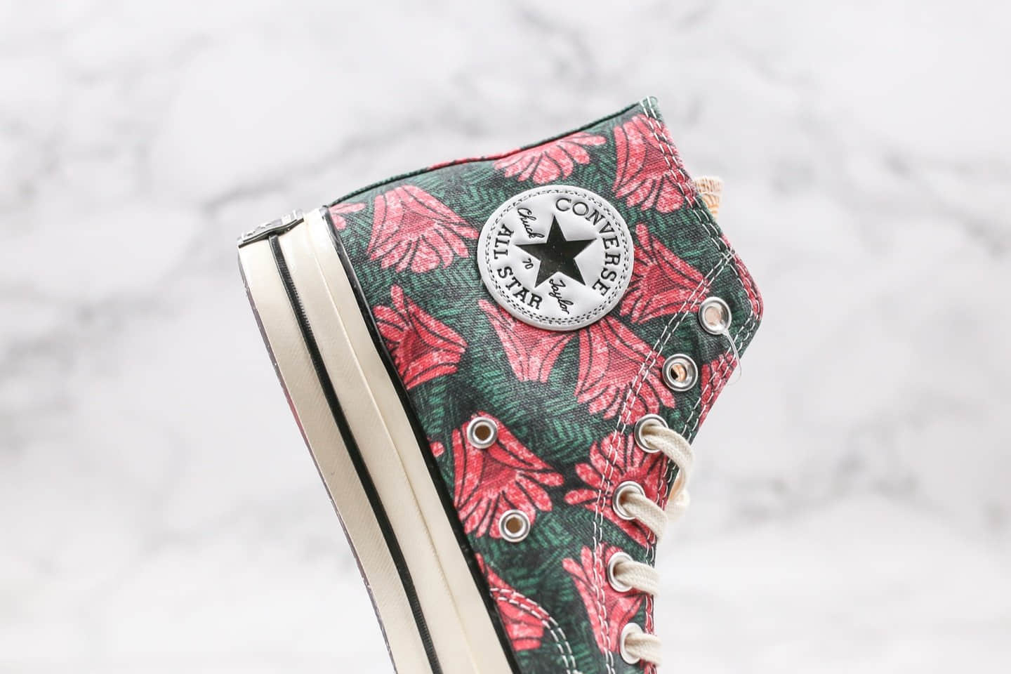 匡威Converse Chuck 70公司级版本花卉酒红色小身体部位拼接蓝色高帮帆布鞋原盒原标正确硅蓝PU中底
