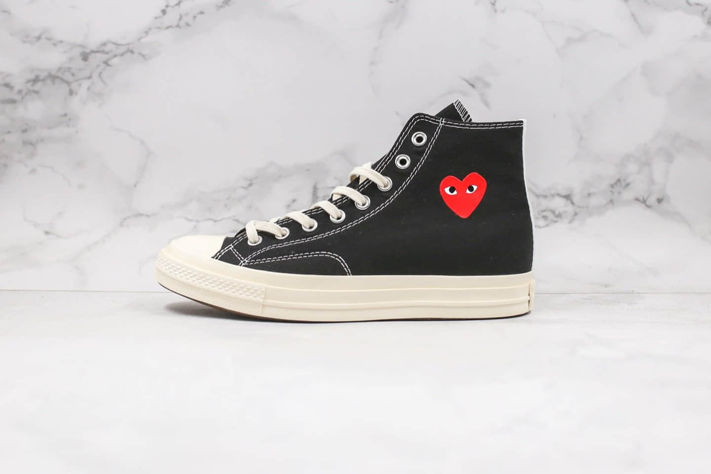 匡威Converse x 敏感内容G公司级版本川久保玲联名款高帮爱心黑白色帆布鞋原盒原标正确硅蓝PU中底