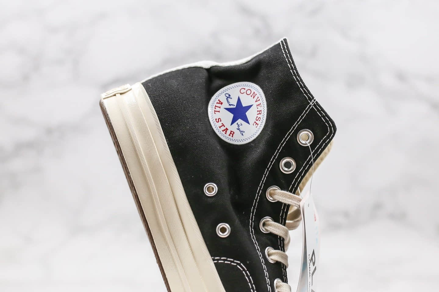 匡威Converse x 敏感内容G公司级版本川久保玲联名款高帮爱心黑白色帆布鞋原盒原标正确硅蓝PU中底