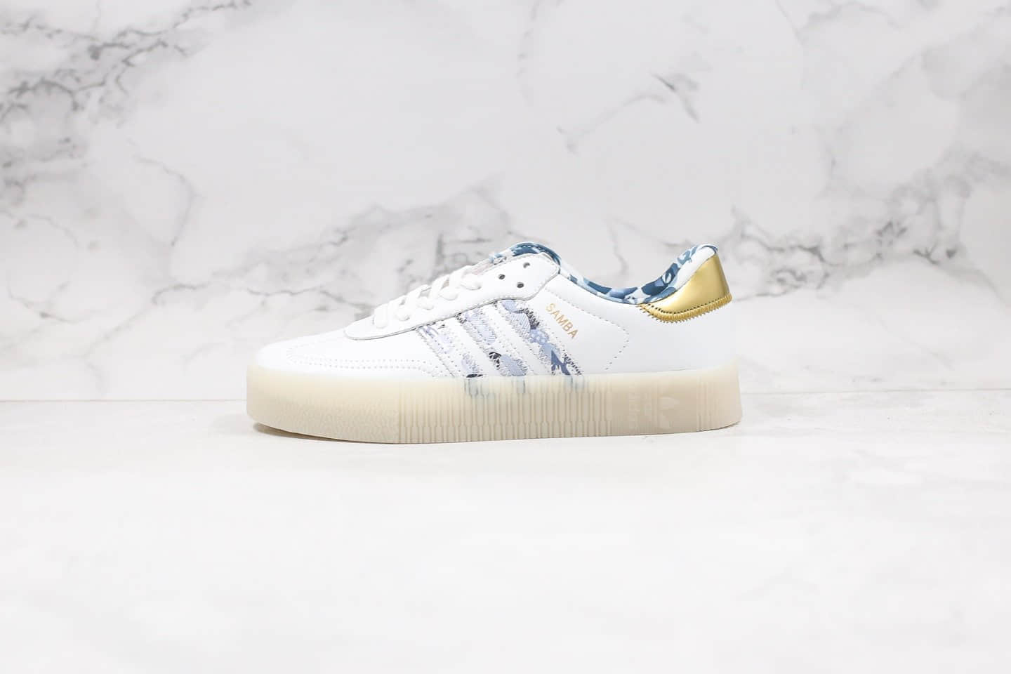 阿迪达斯Adidas Samba Rose W纯原版本三叶草杨幂同款厚底板鞋白金配色原档案数据开发原盒原标 (ID:32195) - 图片1