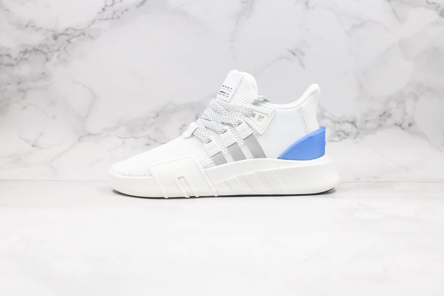 阿迪达斯Adidas EQT Basketball ADV公司级版本三叶草针织网面慢跑鞋白灰蓝色原档案数据开发 (ID:32539) - 图片1