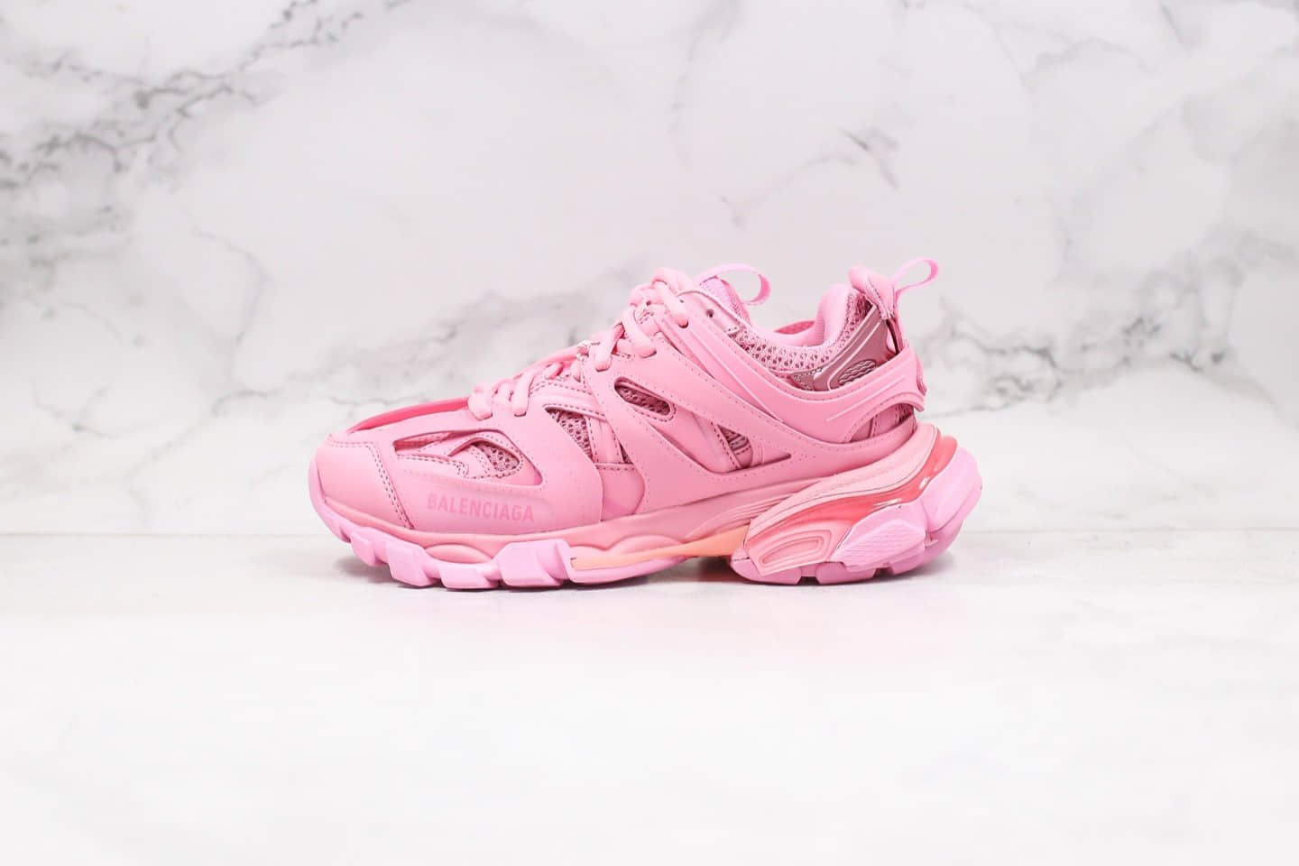 巴黎世家Balenciaga Sneaker Tess s.Gomma MAILLE WHITE ORANGE纯原版本3.0粉色原装大盒配件齐全 (ID:32560) - 图片1
