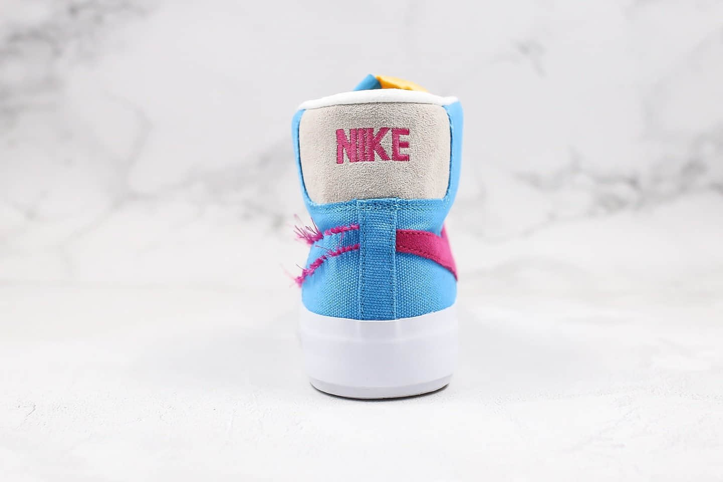 耐克Nike SB Blazer Mid Edge纯原版本高帮开拓者蓝粉拆线原盒原标区别市面通货版本 货号:CI3833-400