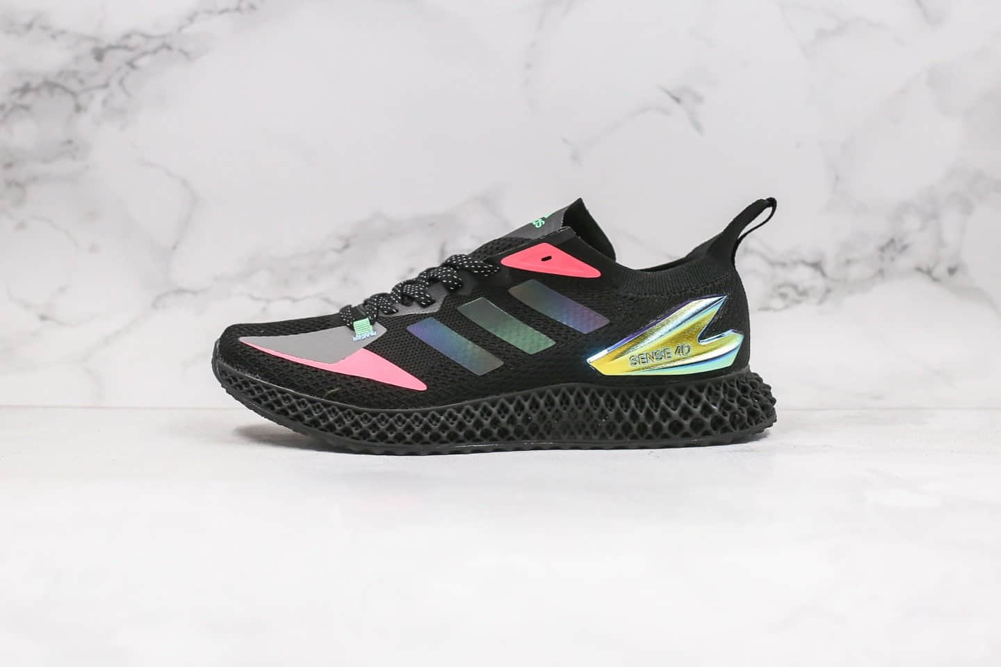阿迪达斯Adidas Alphaedge 4D M纯原版本慢跑鞋变色龙黑粉炫彩配色原材一比一打造 (ID:32650) - 图片1