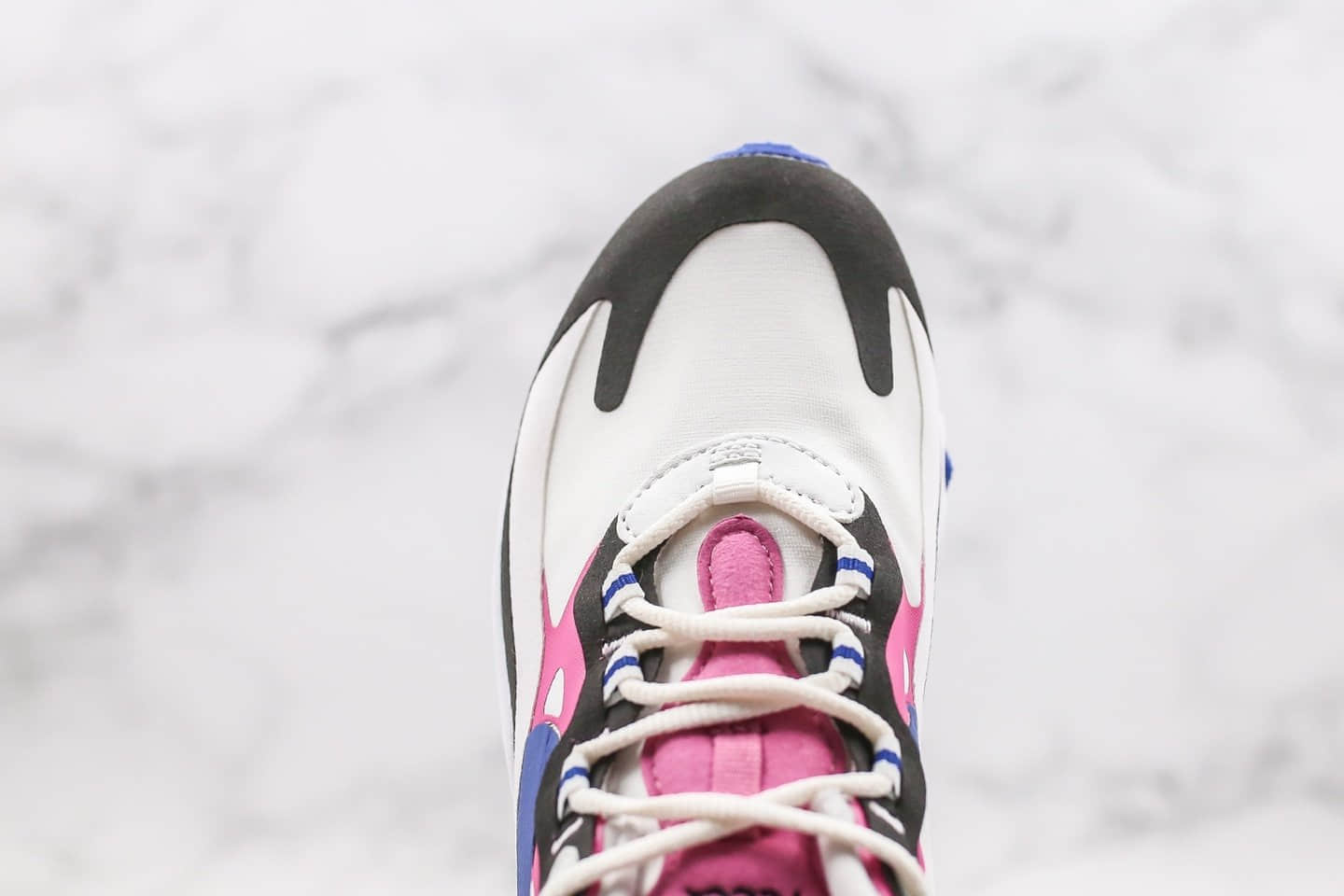 耐克Nike Air Max 270 React纯原版本气垫慢跑鞋Max270蓝粉色原厂小潘气垫搭载高弹MD大底 货号:CI3899-100