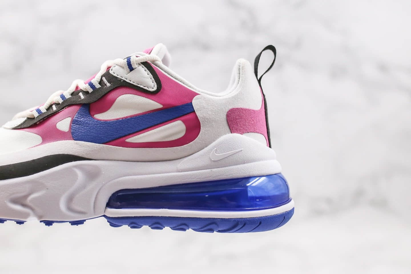 耐克Nike Air Max 270 React纯原版本气垫慢跑鞋Max270蓝粉色原厂小潘气垫搭载高弹MD大底 货号:CI3899-100